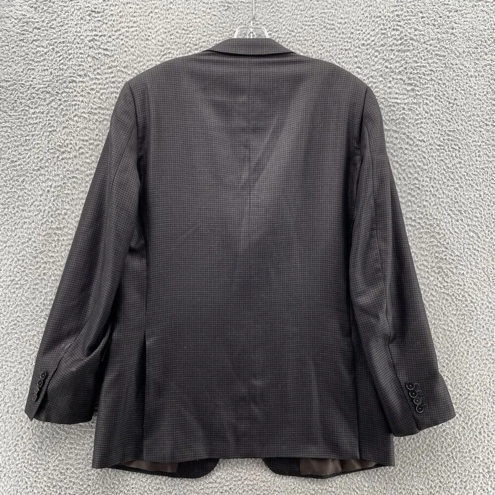 Ermenegildo Zegna Blazer Mens 52‎ R Brown Herringbone Cashmere Wool Silk Sport
